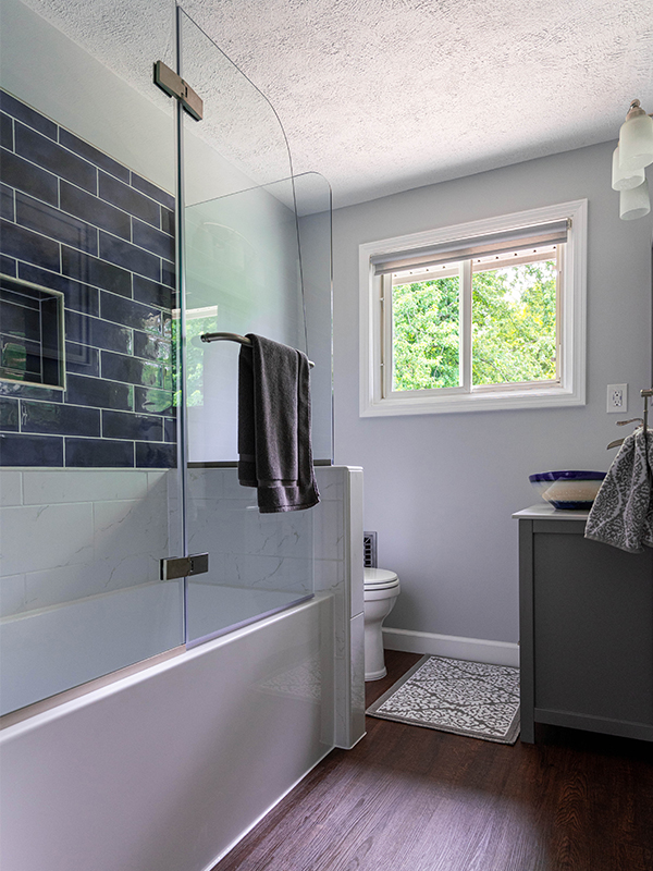Blue Tile Tub Surround